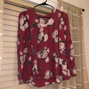 Charlotte Russe Floral Long Sleeve Blouse